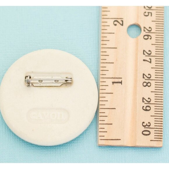 Vintage Ceramic Oval Round Flower Floral Avon Brooch Delicate - E23 - Picture 2 of 2